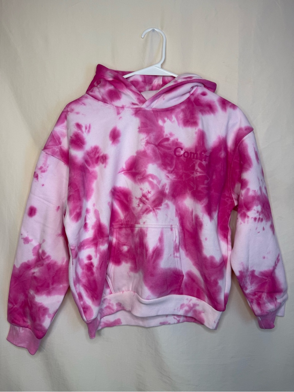 Kids Pink Tie-Dye Hoodie Sweatshirt - Comfort Branding